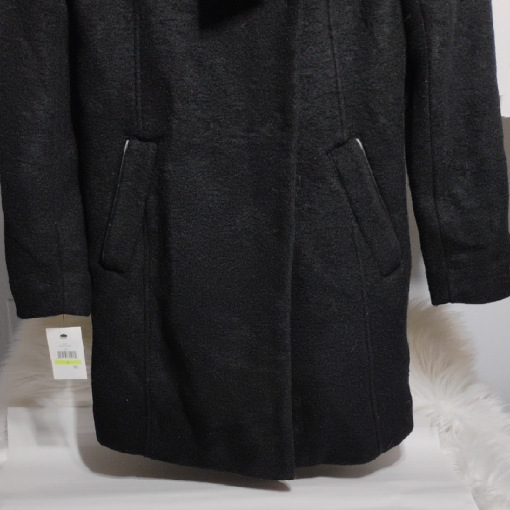 SALE! NWT Marc New York Black Hooded Flair Wool Blend Coat (A-71 CRATE) - Picture 6 of 10